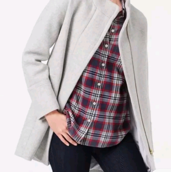 J.Crew Gray Wool City Coat - Picture 1 of 15
